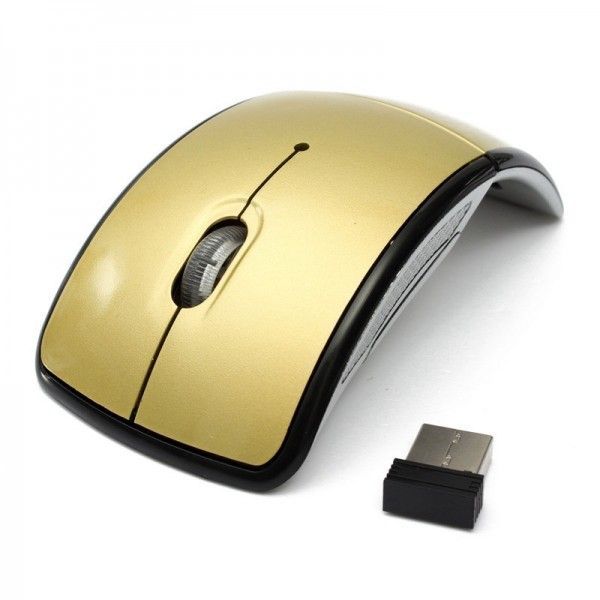 Popular wireless optical mouse 2.4G folding mouse creative folding switch feature Arc Mouse