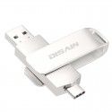Cross border special purpose type-C / usb3.1 USB OTG rotating metal USB OEM customized logo