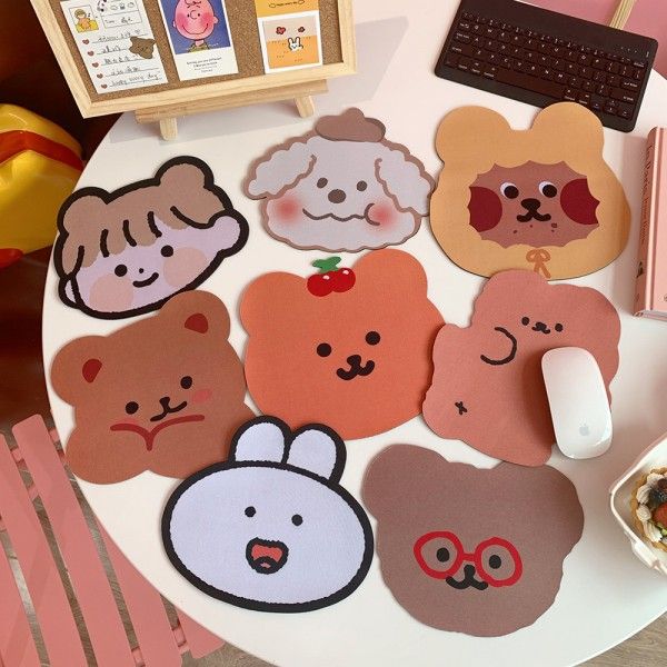 Korean version ins Cartoon Bear mouse pad cute computer student office anti slip waterproof thickened creative desk pad