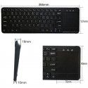 Factory new dual system wireless 2.4G with touch Bluetooth ultra thin keyboard with touch pad