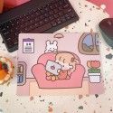 South Korea ins wind creative cartoon girl anti slip waterproof girl heart notebook cute office computer mouse pad
