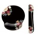 Memory cotton wrist guard with rubber bottom, mouse pad set, natural rubber wrist guard + keyboard pad set