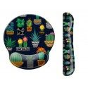 Memory cotton wrist guard with rubber bottom, mouse pad set, natural rubber wrist guard + keyboard pad set