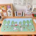 Mouse pad cartoon hand painted little girl super large waterproof lock edge game mouse pad computer keyboard anti slip table pad