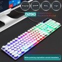 Mechanical handle luminous keyboard and mouse retro punk keycap game keyboard and mouse set wholesale