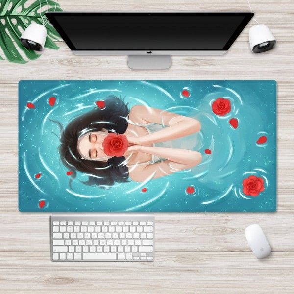 Nordic ins large locking cartoon game mouse pad can be customized computer office thickened non slip table pad