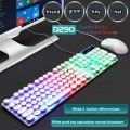Mechanical handle luminous keyboard and mouse retro punk keycap game keyboard and mouse set wholesale