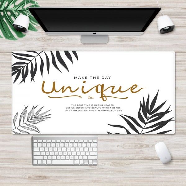 Ins Nordic wind pad mouse pad thickened large lock edge anti slip advertising pad wrapped desk pad white embryo customization
