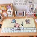 Mouse pad cartoon hand painted little girl super large waterproof lock edge game mouse pad computer keyboard anti slip table pad