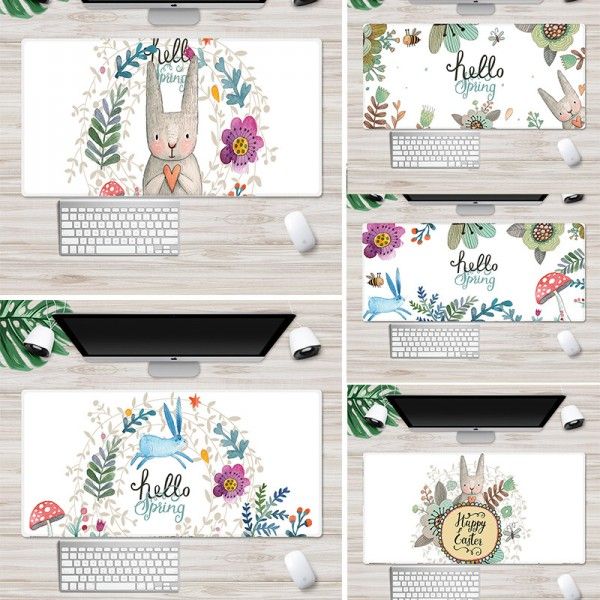 Ins Nordic mouse pad flower plant mouse pad large lock cartoon game mouse pad can be customized computer