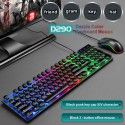 Mechanical handle luminous keyboard and mouse retro punk keycap game keyboard and mouse set wholesale