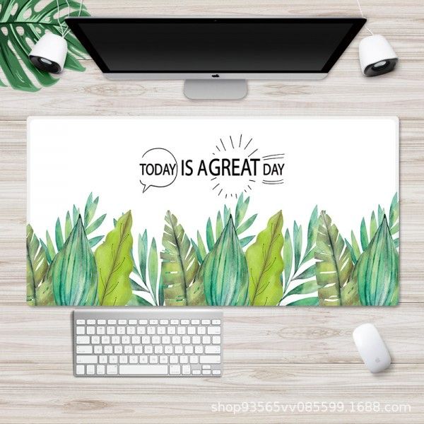 Nordic Green Plant lengthens waterproof mouse pad thickens lock game mouse pad to customize