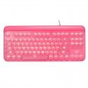 916 wired mechanical keyboard Girl Pink cute round ice crystal two color punk keycap game Office