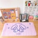 Girl heart table mat cute little white dog smiling face girl heart table mat mouse pad clay non stick hand table mat student