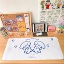Girl heart table mat cute little white dog smiling face girl heart table mat mouse pad clay non stick hand table mat student