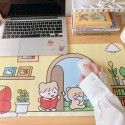 Mouse pad cartoon hand painted little girl super large waterproof lock edge game mouse pad computer keyboard anti slip table pad