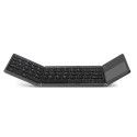 Folding keyboard mobile phone flat folding Bluetooth keyboard ultra thin three fold folding touch keyboard three system common