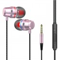 Metal earphone cable in ear subwoofer karaoke is suitable for Android mobile phone universal wire control earplug with microphone