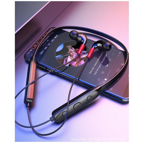 Cross border new necked 5.0 wireless Bluetooth headset waterproof noise reduction hifi subwoofer sports headset