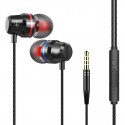 Metal earphone cable in ear subwoofer karaoke is suitable for Android mobile phone universal wire control earplug with microphone