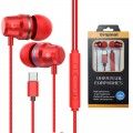 Heavy bass metal type-C earphone in ear for Huawei p30pro Xiaomi LETV mobile phone flat earphone