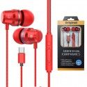 Heavy bass metal type-C earphone in ear for Huawei p30pro Xiaomi LETV mobile phone flat earphone