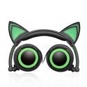 High quality products recommend popular new children's cartoon cat ear headset with light-emitting foldable mobile phone music headset