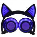 Micro supply commodity cat ear light charging Wireless Bluetooth headset folding mobile phone computer headset