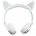 Hot selling cartoon cat ear luminous earphone