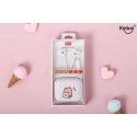 Kn-3034 wired earphone with storage box cute bear series music earphone by wire in ear earplug