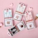 Kn-3034 wired earphone with storage box cute bear series music earphone by wire in ear earplug