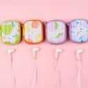 Ed-1018 sweet girl heart earphone student with fruit collection box music 3.5mm wired earphone