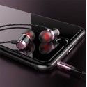 Metal earphone wire controlled subwoofer mobile phone computer earphone in ear earphone earplug general wholesale