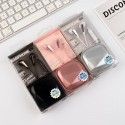Ed-1021 new small fragrance earphone solid color with storage box wired 3.5 music earplug universal earphone