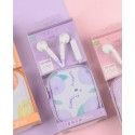 Ed-1018 sweet girl heart earphone student with fruit collection box music 3.5mm wired earphone