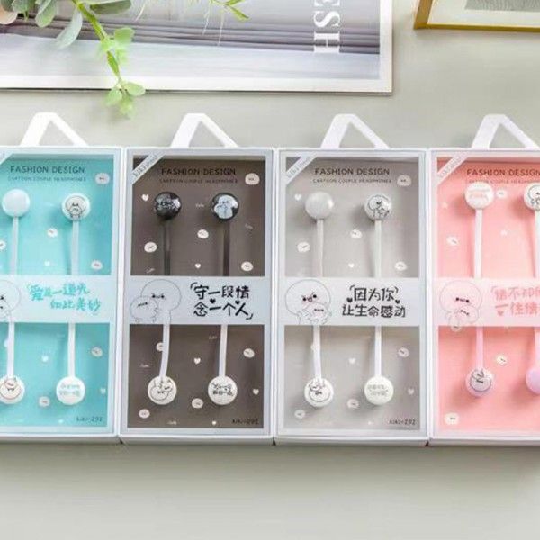 Kiki-292 cable cartoon earphone high quality stereo music game earphone for lovers