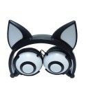 Earphone factory wholesales cross border special power supplier's popular cat fox ear luminous children's earphone