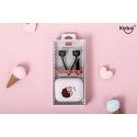 Kn-3034 wired earphone with storage box cute bear series music earphone by wire in ear earplug