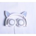 Cross border special payment for new children's cartoon cat ear headset with light-emitting folding mobile phone music headset