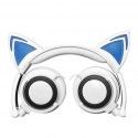Source factory stock 12 kinds of color cartoon cat ear luminous cable folding headset