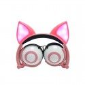 Earphone factory wholesales cross border special power supplier's popular cat fox ear luminous children's earphone