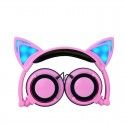 Cross border special payment for new children's cartoon cat ear headset with light-emitting folding mobile phone music headset