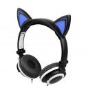 High quality products recommend popular new children's cartoon cat ear headset with light-emitting foldable mobile phone music headset