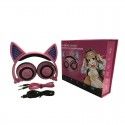 E-commerce hot spot wholesale customized cat ear luminous foldable wireless Bluetooth headset