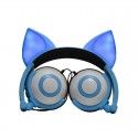 Earphone factory wholesales cross border special power supplier's popular cat fox ear luminous children's earphone