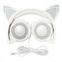 Hot selling cartoon cat ear luminous earphone