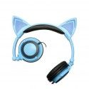 High quality products recommend popular new children's cartoon cat ear headset with light-emitting foldable mobile phone music headset