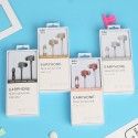 Popular cartoon earphone in ear mobile phone earphone 3.5 wire control cartoon earplug subwoofer wired music earphone