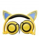High quality products recommend popular new children's cartoon cat ear headset with light-emitting foldable mobile phone music headset