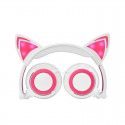 Cross border special payment for new children's cartoon cat ear headset with light-emitting folding mobile phone music headset